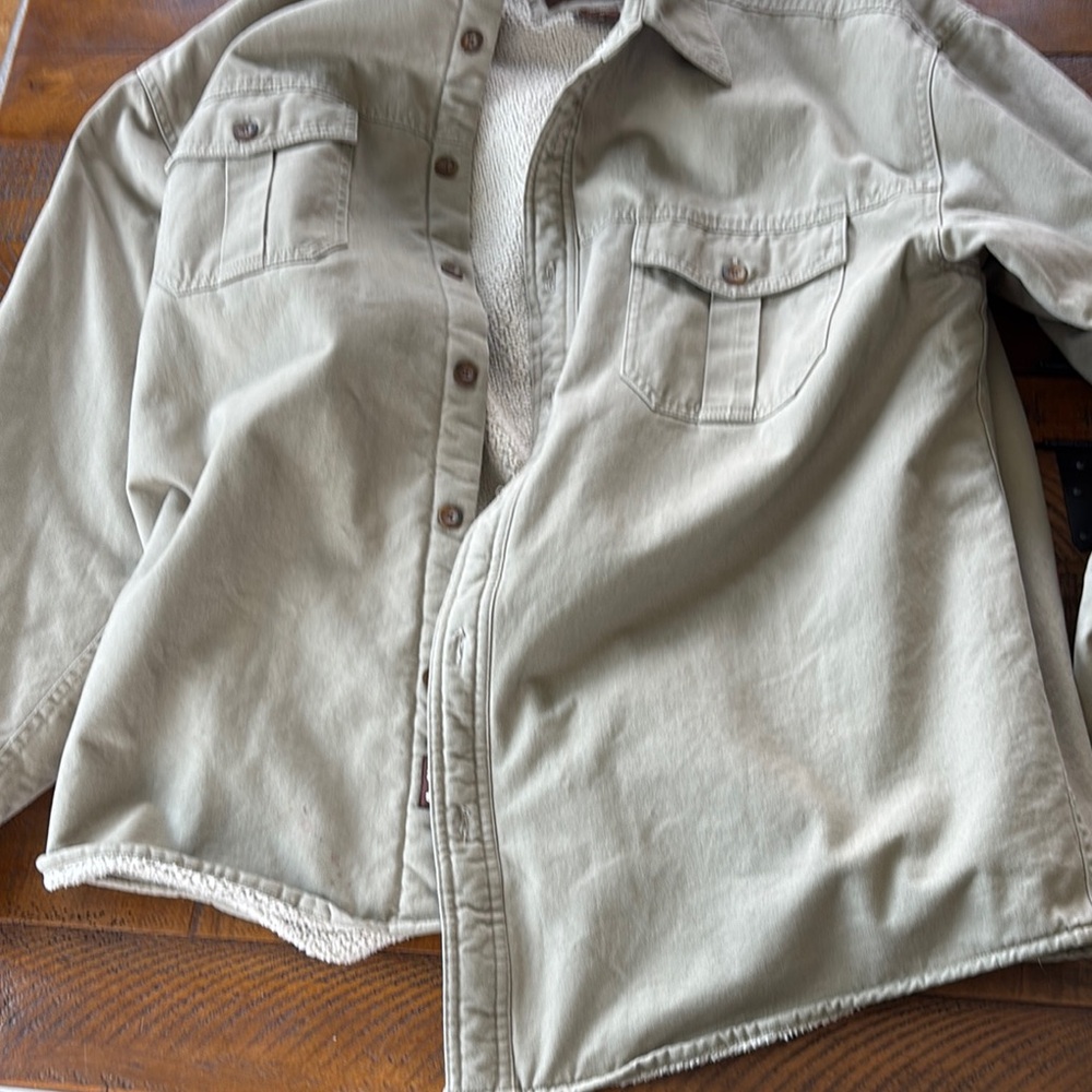 Levi's Khaki Sherpa-Lined Jacket XL - Picture 4 of 8